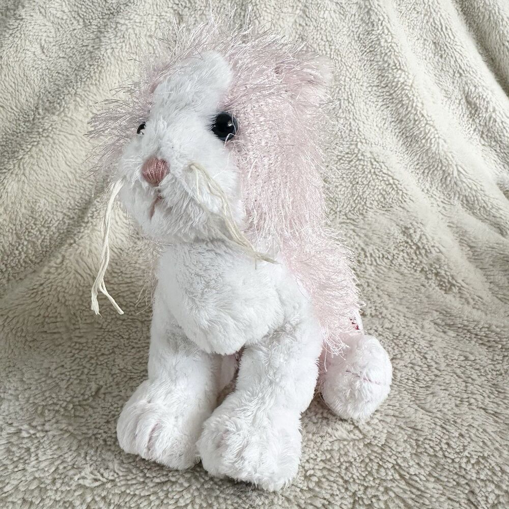 Ganz Webkinz Pink and White Cat Plush HM189 No Code Kitty Stuffed Animal